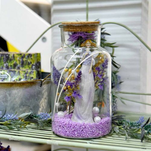Floristik24 Glas met kurken deksel Decoratief glas met heldere kurk Ø14cm H26cm