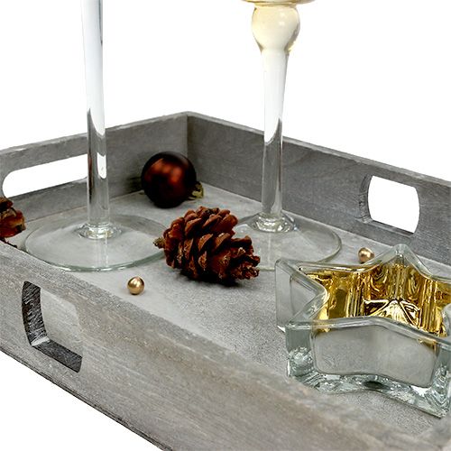 Floristik24 Decoratief dienblad met glazen kaarsen goud