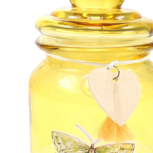 Floristik24 Glazen pot bonboniere geel Ø11cm H15.5cm