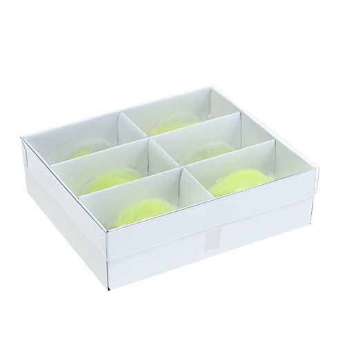 Floristik24 Glazen ei met veren om op te hangen 6,5 cm lichtgroen 6st