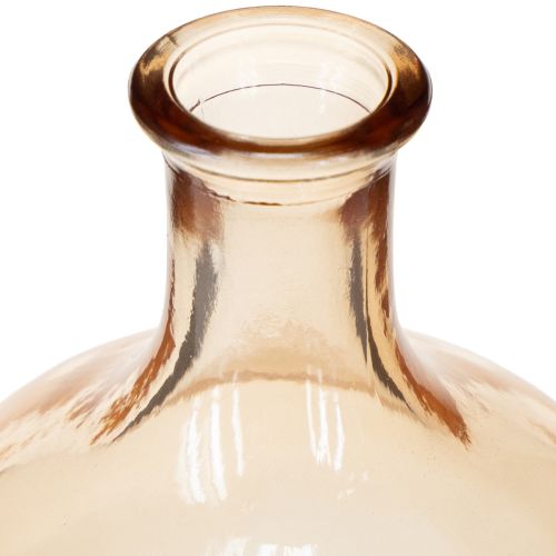 Artikel Glazen fles mini vaas amber en helder Ø7,5cm H11cm 4 stuks
