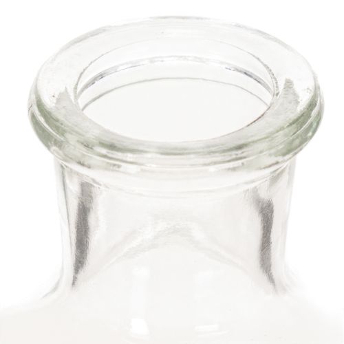 Glazen fles met patroon, cilindrisch, transparant, decoratieve vaas, 15 cm, 6 stuks | Floristik24.nl