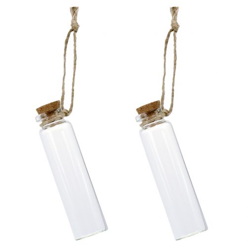 Floristik24 Glazen fles helder om op te hangen 8,5 cm 6st