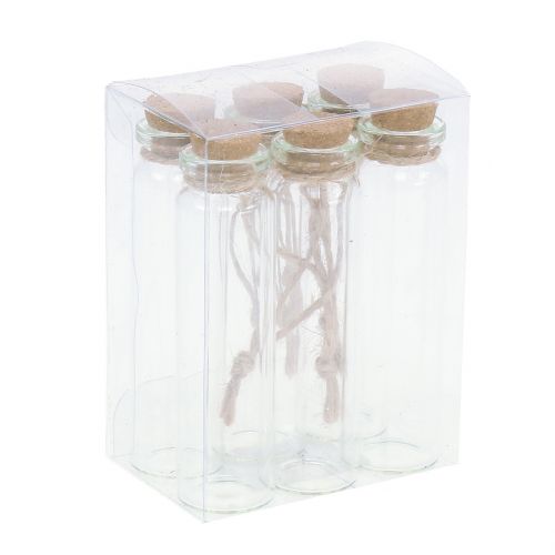 Floristik24 Glazen fles helder om op te hangen 8,5 cm 6st
