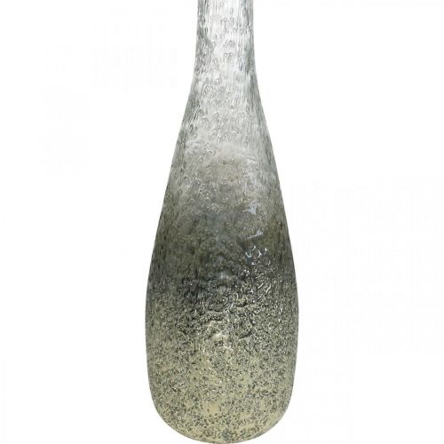 Artikel Tweekleurige glazen vaas, tafeldecoratie van echt glas helder, zilver H40cm