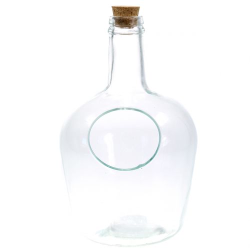 Floristik24 Glazen fles decoratief vat met kurk Ø19cm H30cm