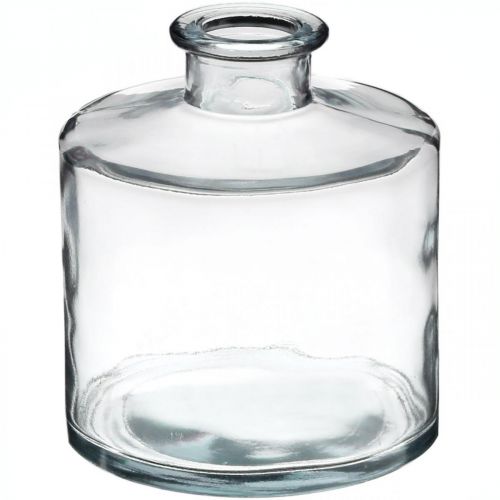 Bloemenvaas, kandelaar, glazen pot transparant H10.5cm Ø9cm