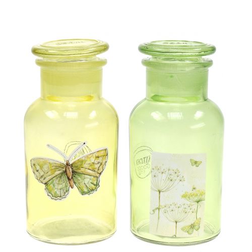 Floristik24 Decoratieve glazen fles met sluiting 14cm 2st