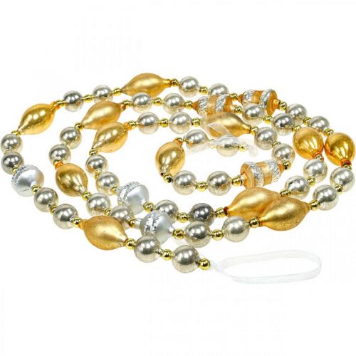 Floristik24 Kerstbal slinger decoratie goud, zilver glas 1.8m