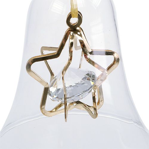 Floristik24 Glazen bel Ø8cm H16cm goud 2st