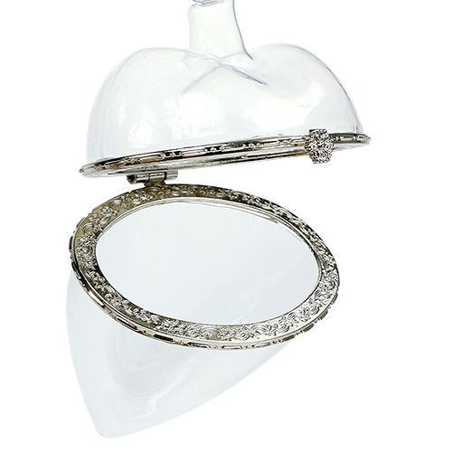 Floristik24 Glazen hart voor vulling 7cm x 10cm helder 1 stuk