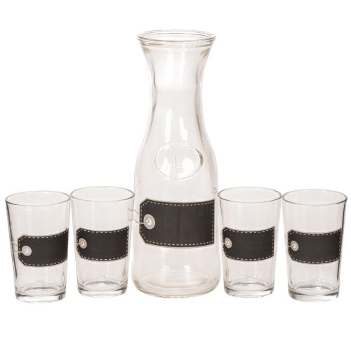 Glazen karaf H27cm met 4 glazen H11cm kopen | Floristik24.nl