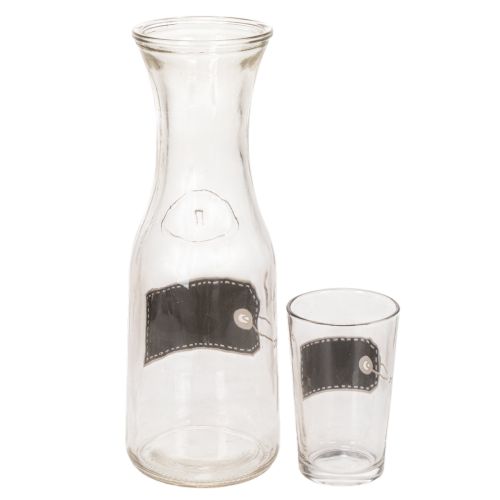Glazen karaf H27cm met 4 glazen H11cm | Floristik24.nl