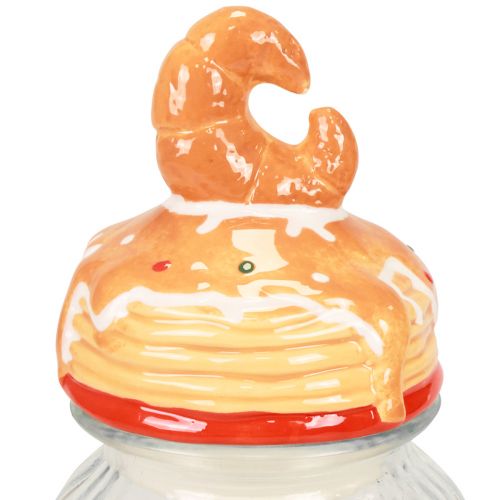 Artikel Bonbonière glazen koektrommel met deksel croissant Ø11cm H28,5cm