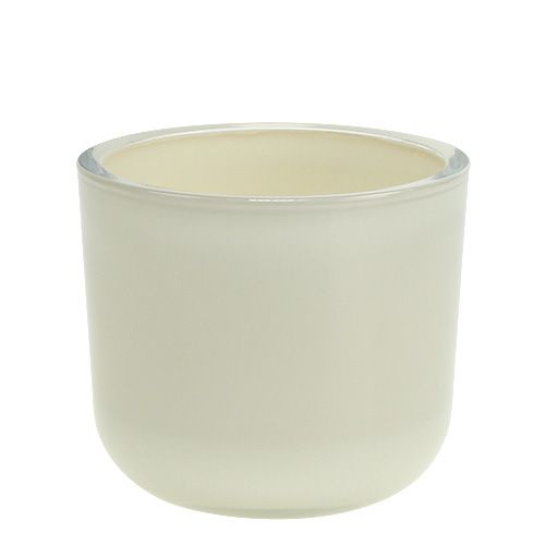 Glazen bloempot Ø12.5cm H11cm Crème