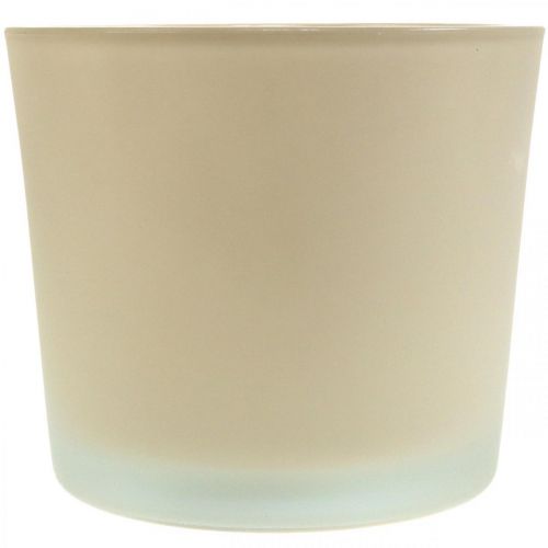 Artikel Glazen bloempot beige plantenbak glazen pot Ø14,5cm H12,5cm