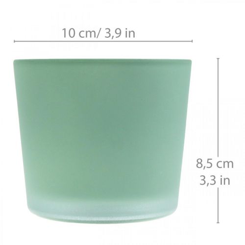 Artikel Glazen bloempot groene plantenbak glazen kuip Ø10cm H8.5cm