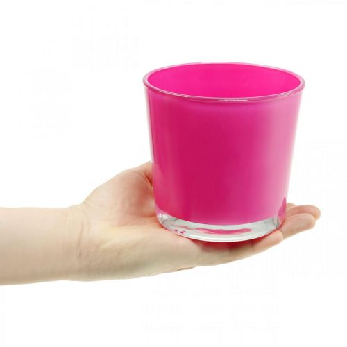 Floristik24 Glazen kuip, plantenbak roze Ø11.5cm H11cm