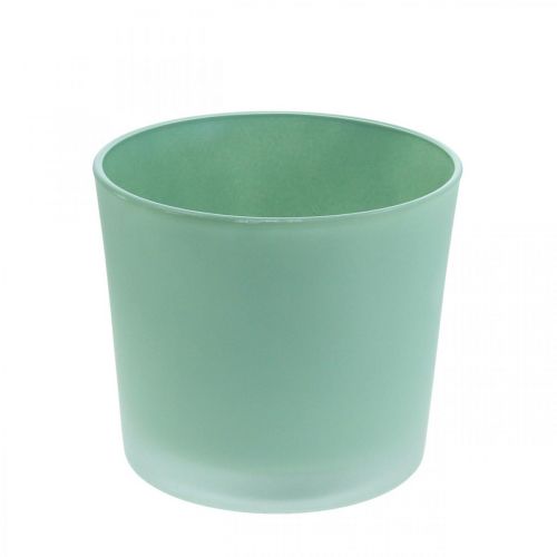Glazen bloempot groene plantenbak glazen kuip Ø14.5cm H12.5cm