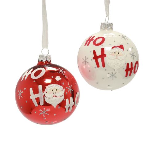 Kerstballen glazen kerstboomballen Kerstman 6st