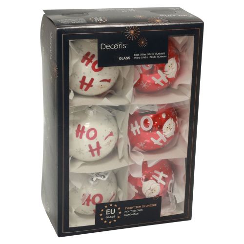 Floristik24 Kerstballen glazen kerstboomballen Kerstman 6st