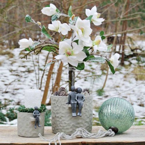 Floristik24 Glazen bol om op te hangen blauwe vintage kerstdecoratie glas Ø15cm