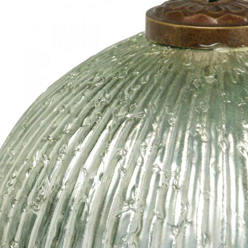Artikel Kerstbal glas groot om op te hangen groen, gouden vintage Ø20cm