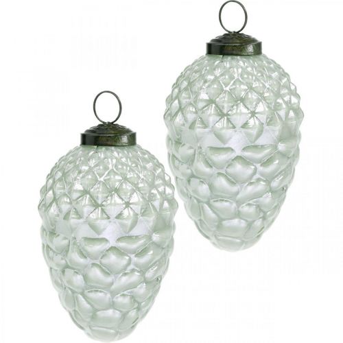 Floristik24 Boomdecoratie kegels herfstvruchten echt glas antiek look Ø7cm H11.5cm 6st