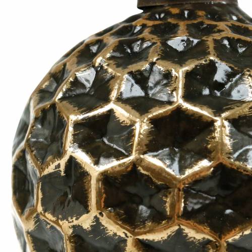 Floristik24 Kerstbal honingraatpatroon bruin, goudkleurig Ø10cm 3st