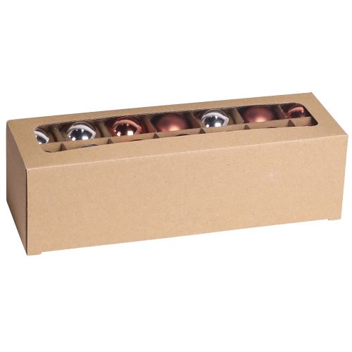 Artikel Glazen bollen boom Kerst zilver abrikoos Ø4cm 24 st