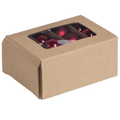 Glazen bollen Kerst in Bordeaux mix Ø3cm 22 st | Floristik24.nl