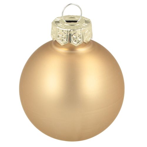 Artikel Glazen kerstballen glas goud roos Ø4cm 24 stuks