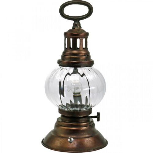 Floristik24 LED windlicht, metalen lamp, decoratief licht, vintage look Ø12.5cm H30cm