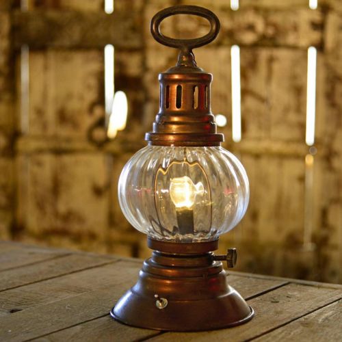 Floristik24 LED windlicht, metalen lamp, decoratief licht, vintage look Ø12.5cm H30cm