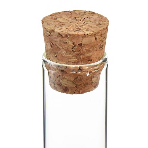 Artikel Reageerbuis decoratieve glazen buisjes kurk mini vazen H13cm 24 st
