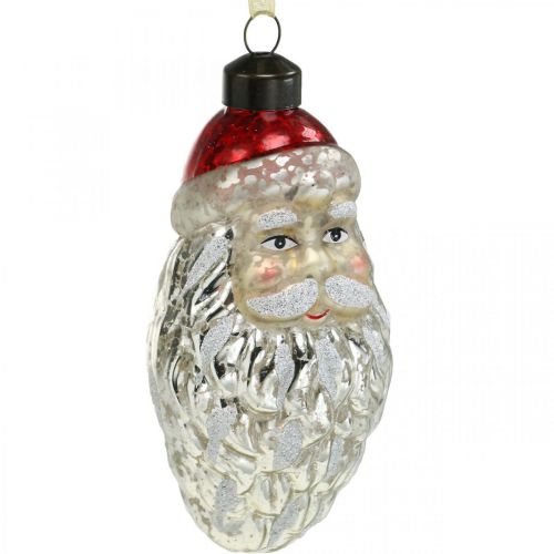Floristik24 Decoratieve hanger Kerstman, adventdecoratie, kerstboomdecoratie echt glas, vintage look H12cm Øcm 2st