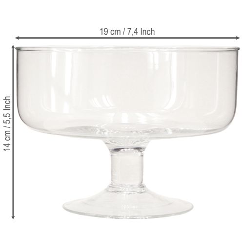 Floristik24 Glazen schaal voor drijvende kaarsen Schaal met voet Ø19cm H14cm