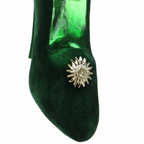 Artikel Fluwelen glazen schoenen groen 12cm 2st