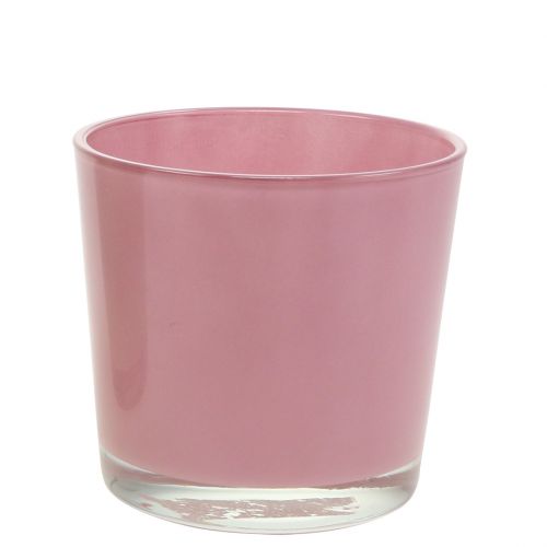 Floristik24 Glazen pot Ø10cm H8,5cm oud roze