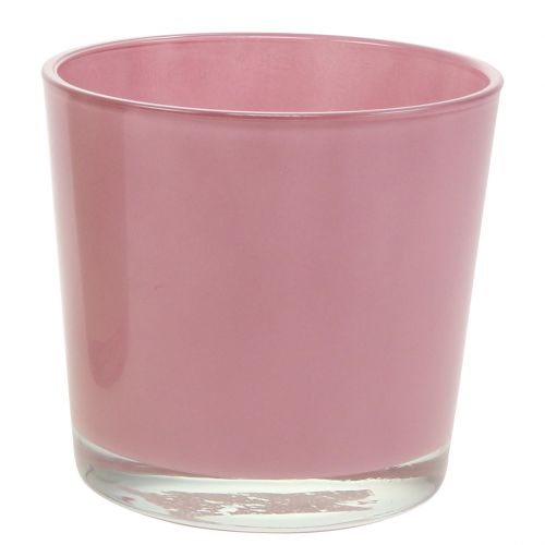 Floristik24 Glazen pot Ø11,5cm H10,8cm oud roze