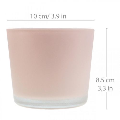 Artikel Bloempot glas plantenbak roze glazen kuip Ø10cm H8.5cm