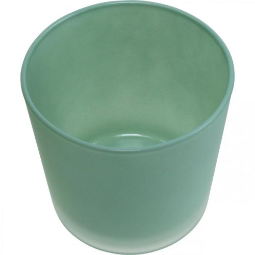 Artikel Glazen bloempot groene plantenbak glazen kuip Ø11.5cm H11cm