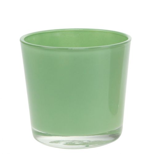 Floristik24 Glazen pot Ø10cm H8,5cm mintgroen