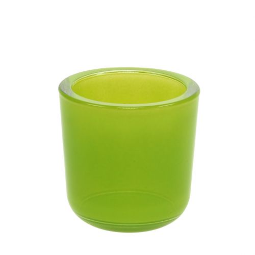 Floristik24 Glazen pot Ø7,8cm H8cm appelgroen