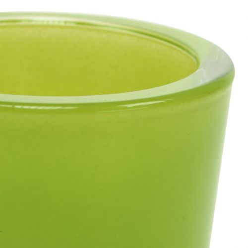 Floristik24 Glazen pot Ø7,8cm H8cm appelgroen