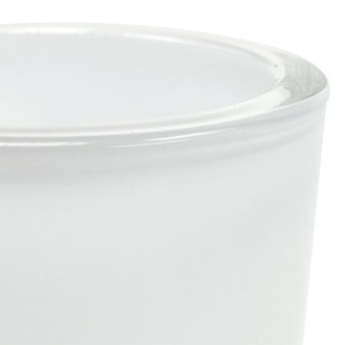 Floristik24 Glazen pot Ø7,8cm H8cm wit