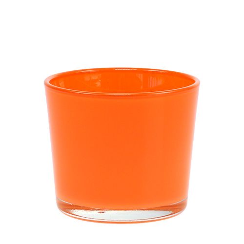 Floristik24 Glazen plantenbak oranje Ø10cm H8,5cm