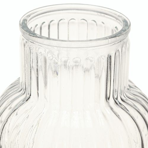 Artikel Glazen vaas bloemenvaas glas groeven retro helder Ø13,5cm H20cm