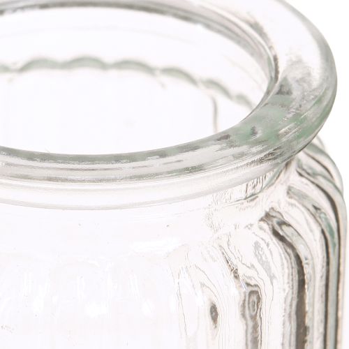 Artikel Glazen vaas helder geribbeld glazen siervaas Ø8cm H9cm 6 st