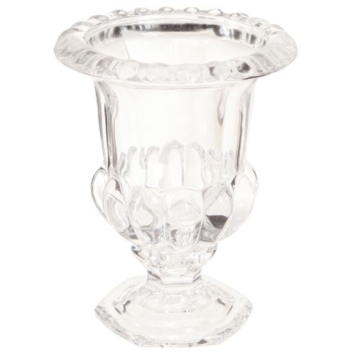 Artikel Glazen vaas vaasje met voet helder retro Ø11cm H14cm